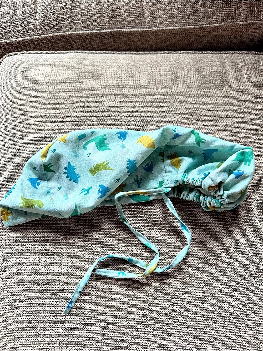 Dinosaur Print Satin Lined Scrub Cap